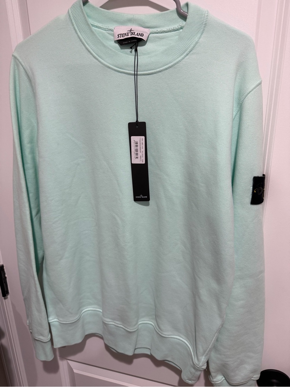 Stone Island Pastel Mint Sweatshirt with Signature Compass Patch
